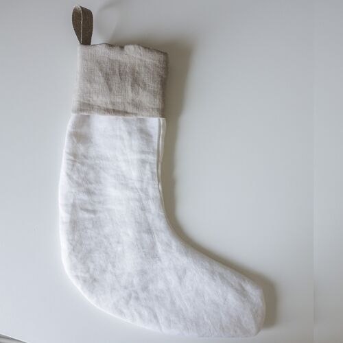 Christmas Stocking Off-White with Beige Cuff
