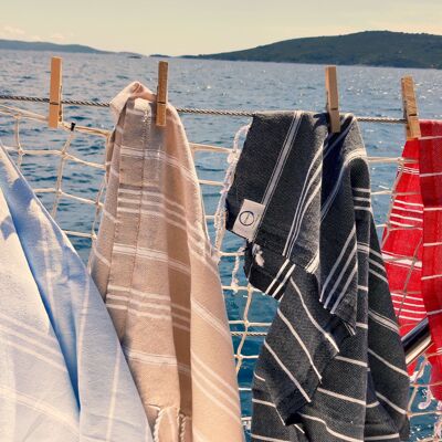 Juego de toallas de 10 "toallas clásicas pequeñas" | Como toalla de colores, pañuelo para la cabeza después de la ducha, para el baño de vapor, el hammam y para viajar