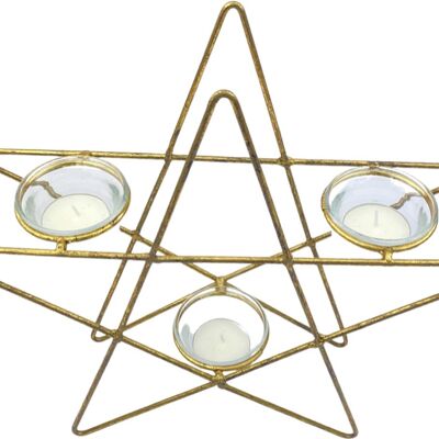 Metal tea light holder gold