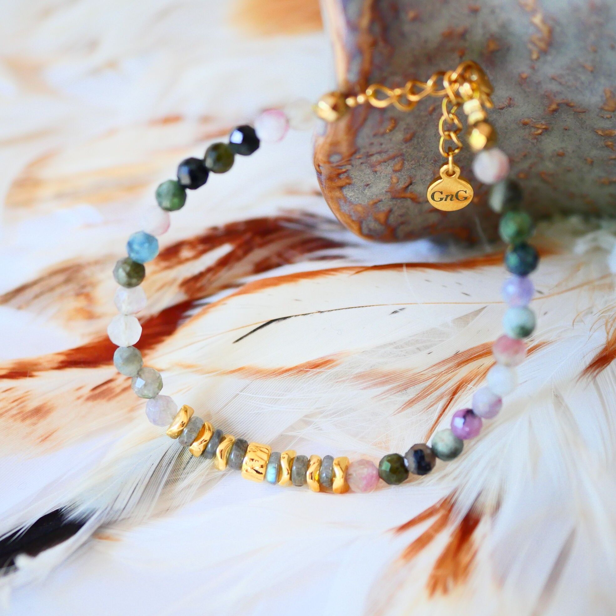 BRACCIALE TORMALINA, LABRADORITE - DONIA