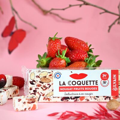 LA COQUETTE barre 100g NOUGAT BLANC AUX FRUITS ROUGES
