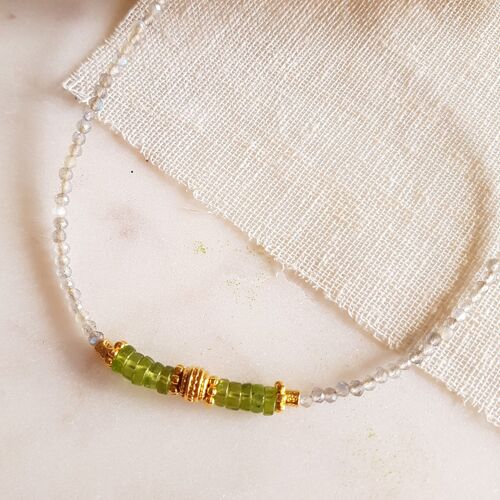 Collier labradorite, peridot - nolwenn