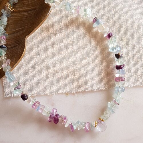 Collier fluorite, amethyste - giliana baroque