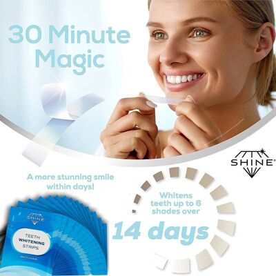 Professional Teeth Whitening Strips , Without Peroxide, SHINE, 28 strips