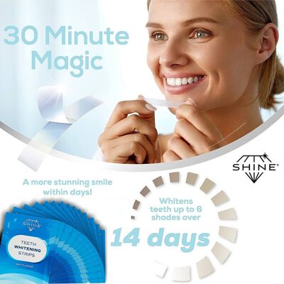 Professional Teeth Whitening Strips , Without Peroxide, SHINE, 28 strips