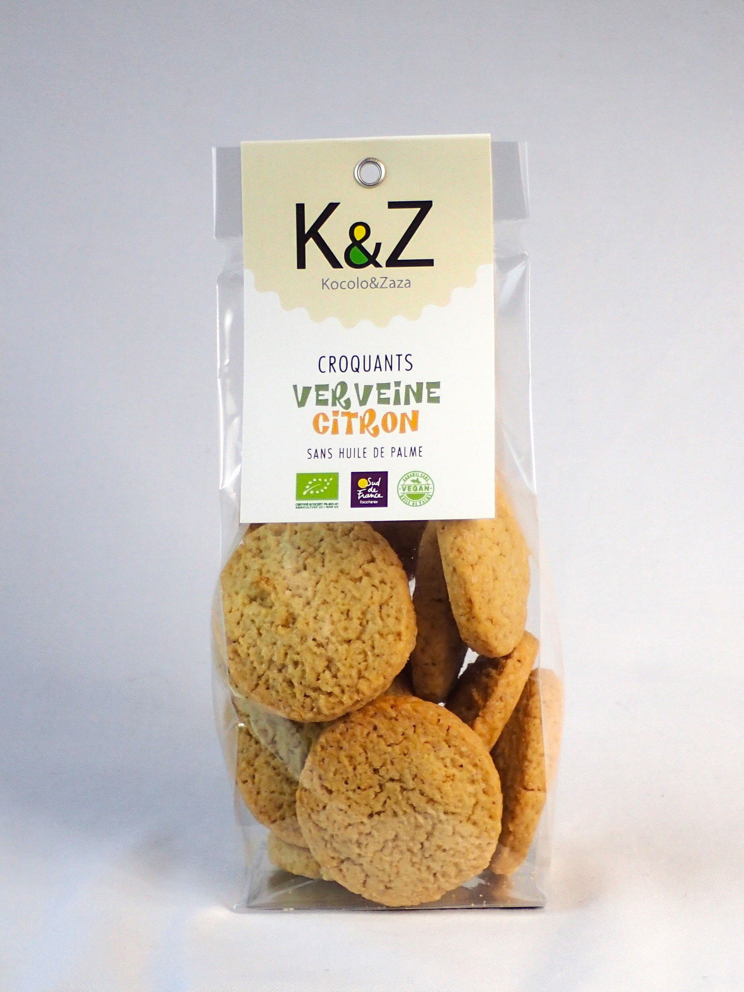 Gamma di biscotti "Les Croquants Vegans" gusto verbena-limone in sacchetto da 60g