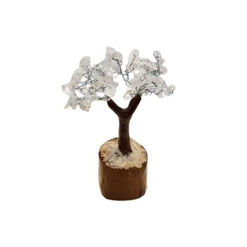 Mini arbre chakra, 60 perles, quartz transparent, 10 cm 2