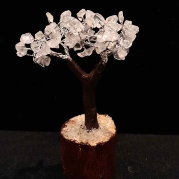 Mini arbre chakra, 60 perles, quartz transparent, 10 cm 3