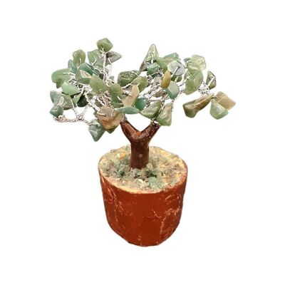 Mini-Chakra-Baum, 60 Perlen, grüner Aventurin, 10 cm