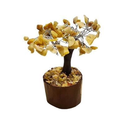 Mini-Chakra-Baum, 60 Perlen, gelber Aventurin, 10 cm