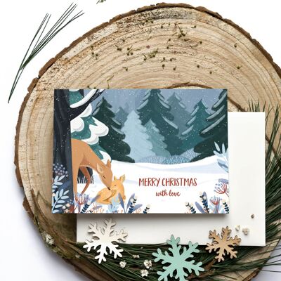 Greeting card Christmas - deer