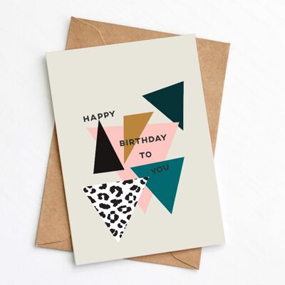 Dreieckige geometrische Geburtstagskarte
