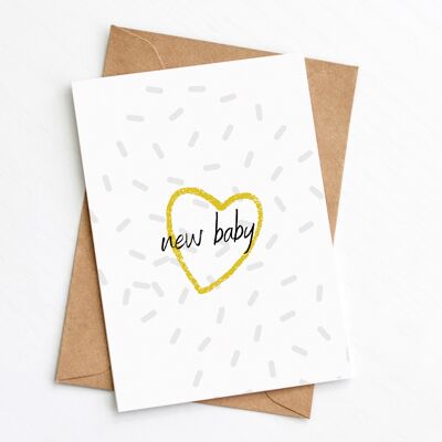 Nueva tarjeta de corazón de bebé