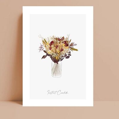 Carta bouquet di fiori secchi