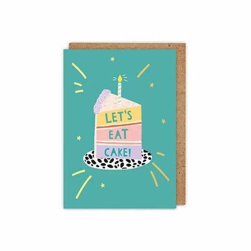 Gold Foiled 'let's Eat Cake!' Birthday Card