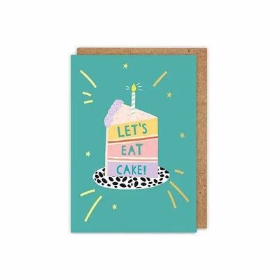 Gold Foiled 'let's Eat Cake!' Birthday Card