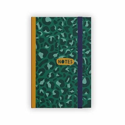 Notizbuch A5 "Notizen" mit grünem Leopardenmuster
