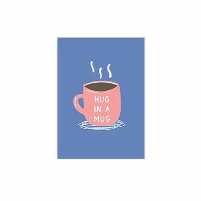 Hug in a Mug illustrato tipo incoraggiamento Cartolina