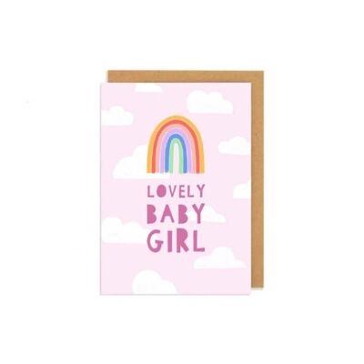 Lovely Baby Girl - Nouveau bébé arc-en-carte de voeux