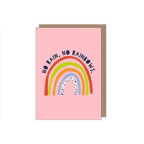 No Rain, No Rainbows Greetings Card