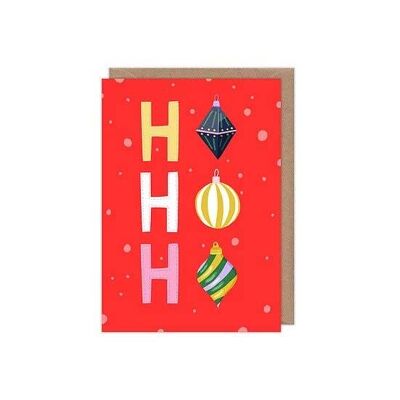Ho Ho Ho Christbaumkugeln A6-Weihnachtskarte