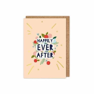 Goldfolierte 'Happy Ever After' Hochzeitsgrußkarte