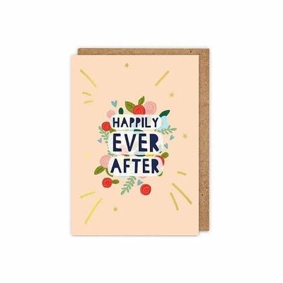 Gold Foiled 'happily Ever After' Wedding Greetings Card