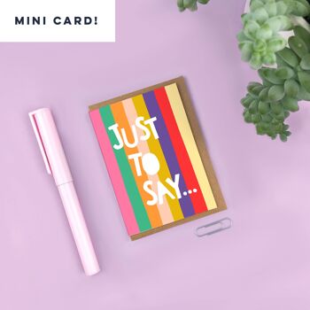 Multipack : 6 mini cartes A7 - Jeu de cartes de correspondance « Just to Say » 2