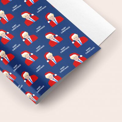 Hairy Christmas! Boris Johnson Gift Wrap Sheet 50x70cm