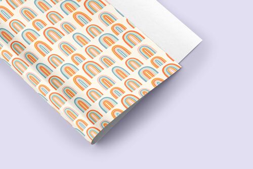 Neutral Rainbow Illustrated Gift Wrap Sheet 50x70cm
