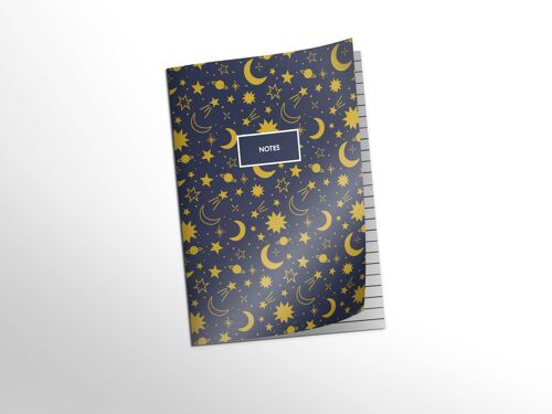 Cosmos and stars print 'notes' mini A6 48 page Notebook