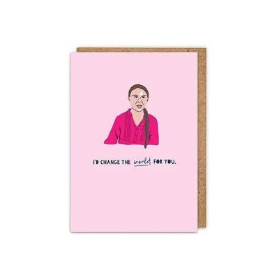 Cambiaría el mundo por ti - Greta Thunberg Greetings Card