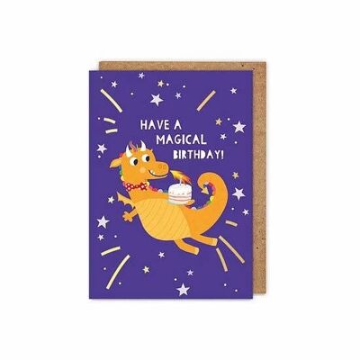 Carte de vœux pour enfants « Anniversaire magique » en feuille d'or