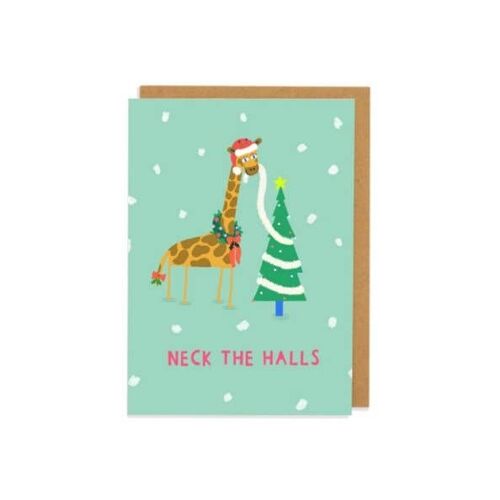 Neck the Halls Greetings Card