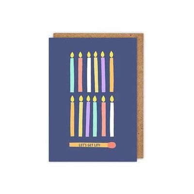 Allons-y ! Carte de voeux d'anniversaire bougies et allumettes