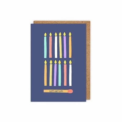 Let's Get Lit! Candles and Match Birthday Greetings Card