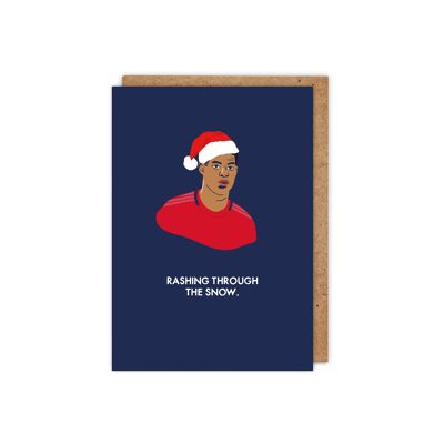 Marcus Rashford Celebrity inspirierte punny Weihnachtskarte