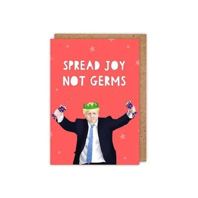 Spread Joy Not Germs, Carte de Noël A6 Boris Johnson