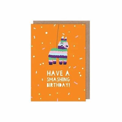 Tenga una tarjeta de felicitaciones de piñata de cumpleaños sensacional