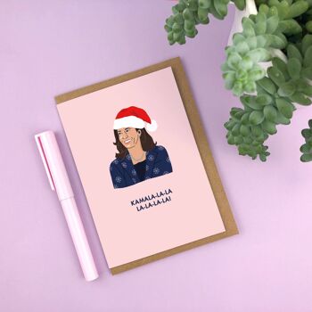 Carte de Noël inspirée de la célébrité Kamala Harris 'Kamala La La' 2