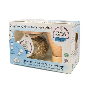 Soin de la Peau & du Pelage, complément alimentaire pour chat, Moulin + Recharge, "Allure" 6