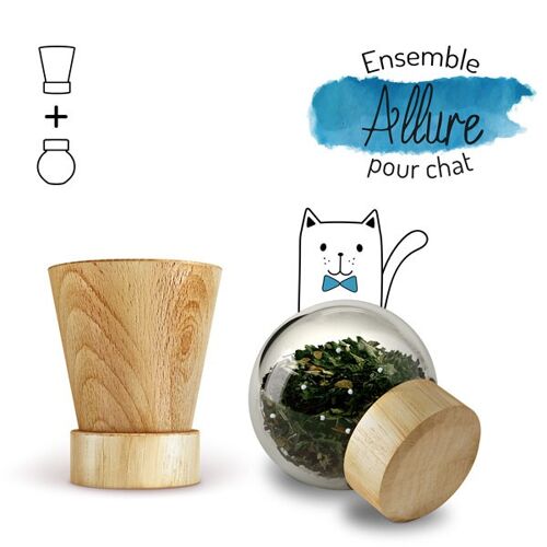 Soin de la Peau & du Pelage, complément alimentaire pour chat, Moulin + Recharge, "Allure"