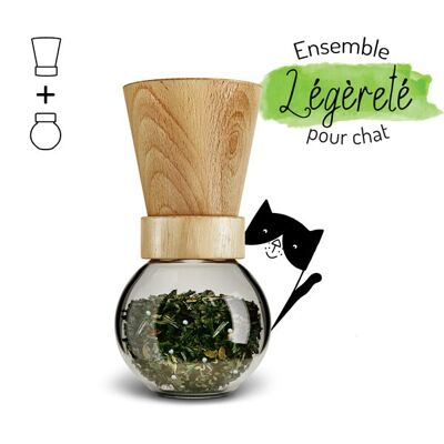 Soin de la Sphère Digestive, complément alimentaire pour chat, Moulin + Recharge, "Légèreté"