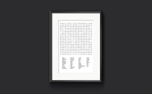 Explicit Word Search Wall Art. Adult Wall Decor, Rude Print - A3 (297x420mm)