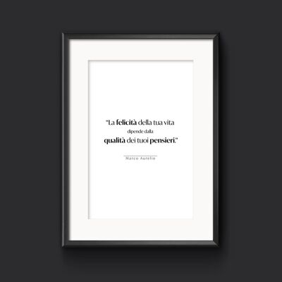 Marcus Aurelius Quote Print, Motivational Poster - A3 (297x420mm) / Italiano