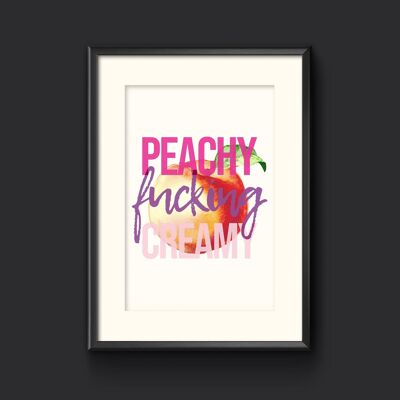 Peachy Fucking Creamy  -  Mental Health Art Print - A3 (297x420mm) / Pinks and Purple
