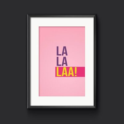 LAA! Funky Wall Print, Colourful Wall Art - A3 (297x420mm) / Centre Statement