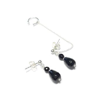 Bijou D'oreille Chaînette Onyx 1