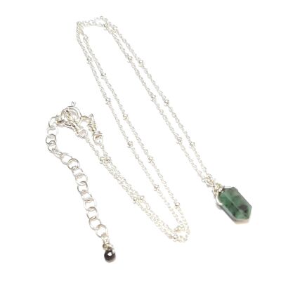 925 Sterling Silver Emerald Pendulum Necklace