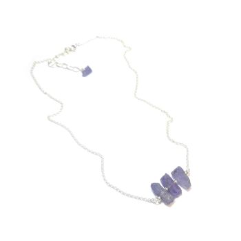 Collier Tanzanite Pierres Brutes Et Argent 925 1